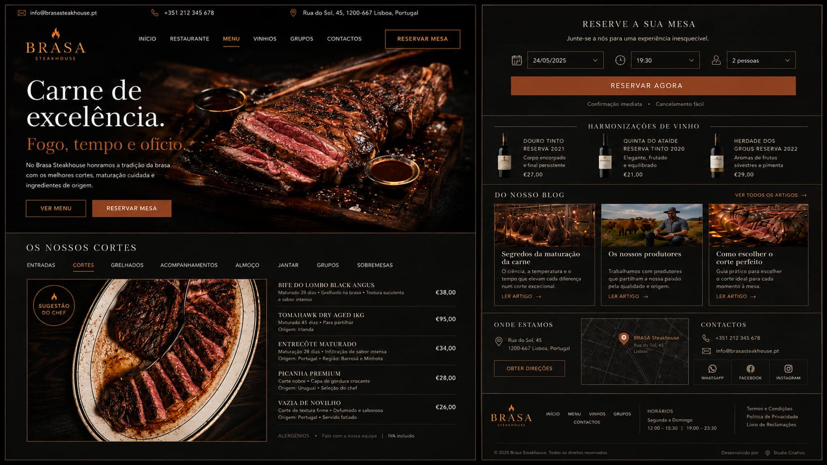 Conceito completo de website para Restauração